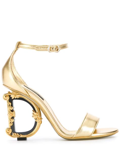 dolce gabbana barroco|Dolce & Gabbana Baroque DG 105mm Leather Sandals .